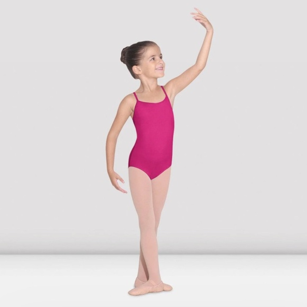 Set of 2 BLOCH Pink Ballet Girls Leotard and STELLE Black Chiffon Pull-On Skirt